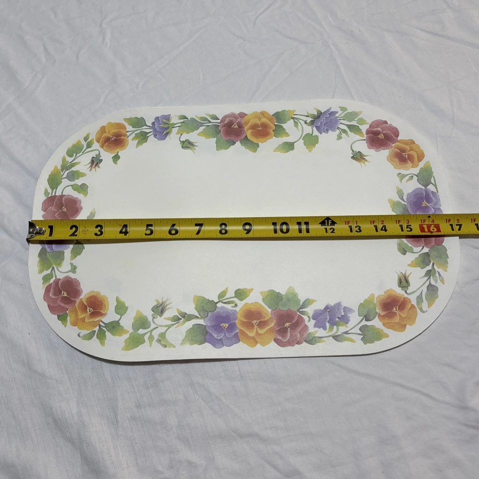 SET Corelle SUMMER BLUSH Reversible Placemats Foam Vinyl Double Sided Pansies - Image 3 of 4