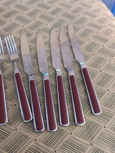 17 pieces Seed France Flatware Maroon - Picture 2 of 5