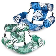 Inflatable Pool Floats Adult,2 Packs Floating Tropical Leaves-Green,Blue