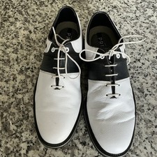 FootJoy Premiere Packard 54331 Used White / Black Mens Golf Shoes 10.5 M