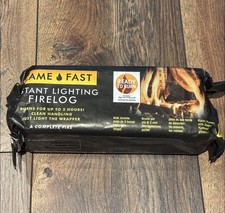 FlameFast Instant Lighting Firelog Fireplace Fuel Fire Log 2 Hour Burn