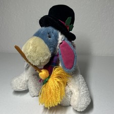 Disney Store Snowman Eeyore Plush Winnie the Pooh Stuffed Animal Holiday Doll