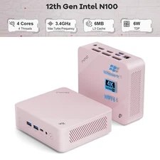 NIMO Mini PC Desktop 4/8/16GB RAM 128/256/512GB SSD USB3.2 BT5.2 WiFi 6, 4K