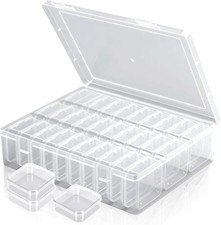Bead Organizer Box 31 Mini Clear Storage Containers with Labels Craft Jewelry