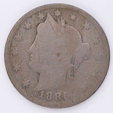 1886 Liberty Head V Nickel Key Date 5c 