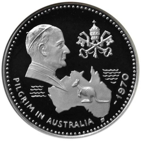 FUJAIRAH U.A.E Silver 10 Riyals 1970 NGC PF67 Visit of Pope Paul VI to Australia