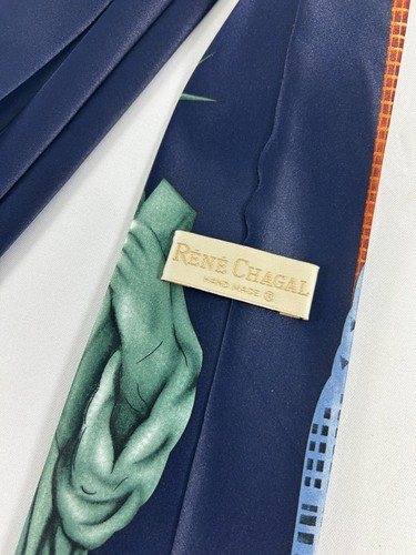 Vintage Rene Chagal Statue of Liberty Tie Necktie New York Empire State Building - Picture 5 of 9