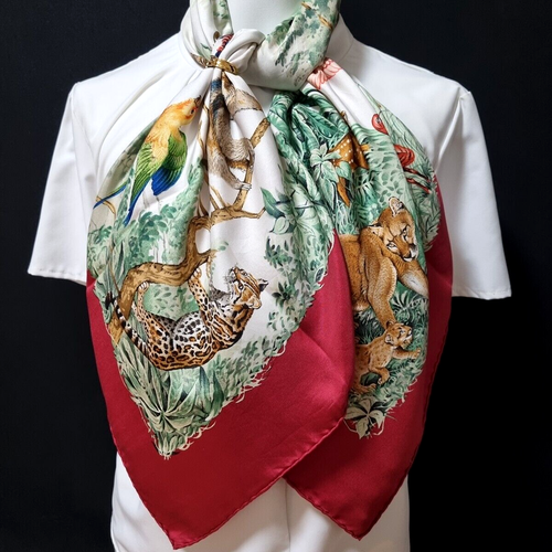 RARE VINTAGE HERMES Silk Scarf "Equateur" Carre 90 designed by Robert Dallet