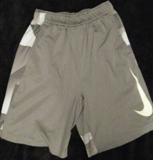 Boys' Medium Nike Dri-Fit Gray Athletic Shorts EUC