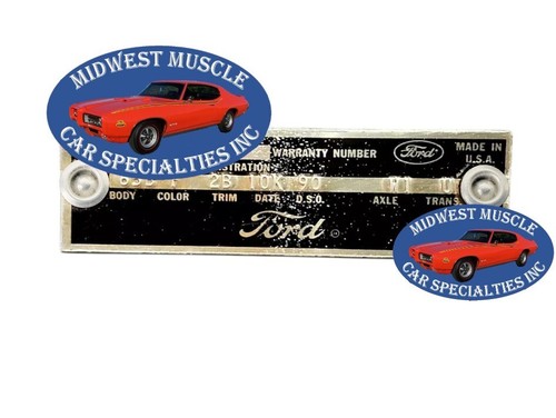 Ford Lincoln Mercury Factory Correct Door VIN Data Plate Tag Rivets 2pcs LE - Bild 3 von 11