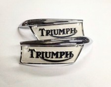 Triumph Painted Gas Tank Badges Emblems 66-79 500 650 750 Emgo Back In Stock