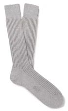 Tom Ford Iconic Cult Business Casual Socks Ribbed Grey Cotton 41-43 M
