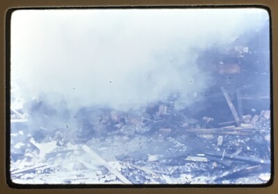 35mm Color Slide 1977 Black Cat Cafe Fire Burlington VT #57 Smoky Debris