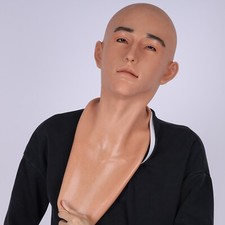 Dokier Realistic Silicone Man Face Mask Cosplay Halloween Young Male Face Masks