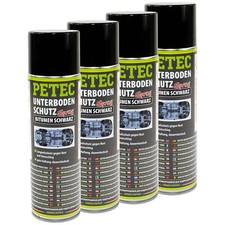 4x PETEC 73150 Unterbodenschutz Bitumen Schwarz Spray 500ml Langzeitschutz
