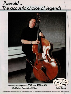 Paesold Bass Guitars - PA593 - Rob Wasserman - 2002 Print Advertisement