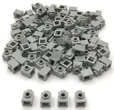Lego 100 New Light Bluish Gray Bricks Modified 1 x 1 Stud with Headlight