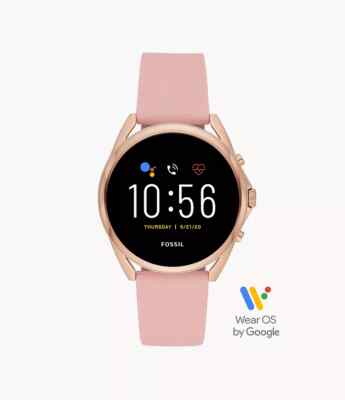 New Fossil Gen 5 LTE Smartwatch 45mm Stainless Steel Case Blush Band FTW60751