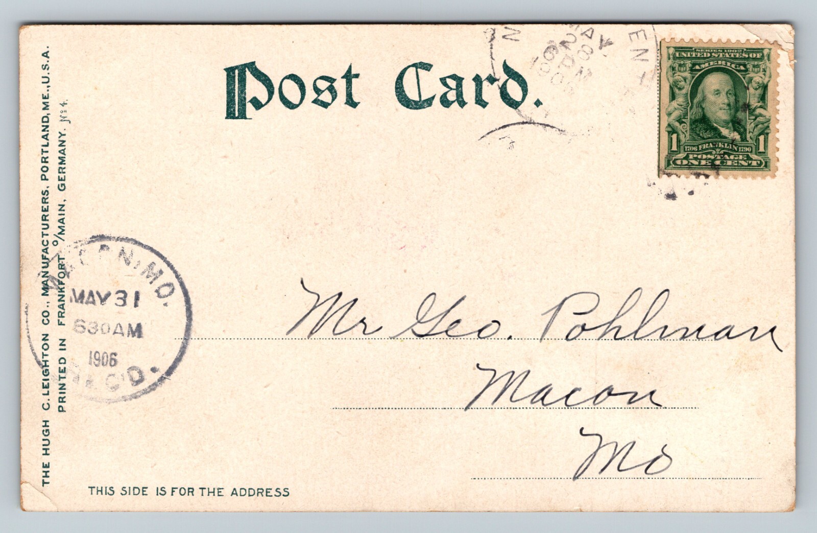 c1906 Willey Brook Bridge View White Mountains ANTIQUE Postcard thumbnail 2