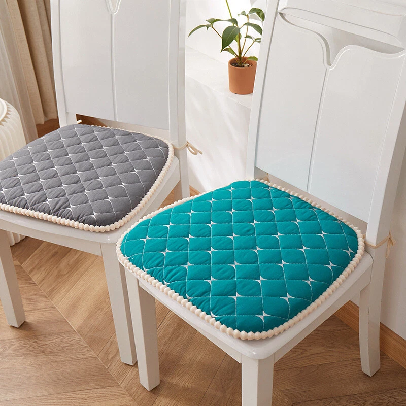 Seat Cushions with Ties Quilted Chair Cushion Dining Garden Kitchen Chair  Pad