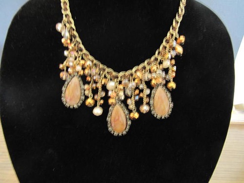 Chunky Resin Bead Multi Glass Drop Necklace & Earring Set Fashion Jewelery New - 第 1/12 張圖片