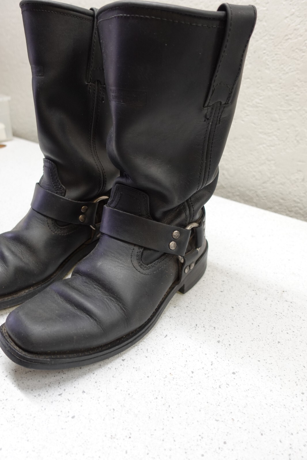 black leather motorcycle boots size 