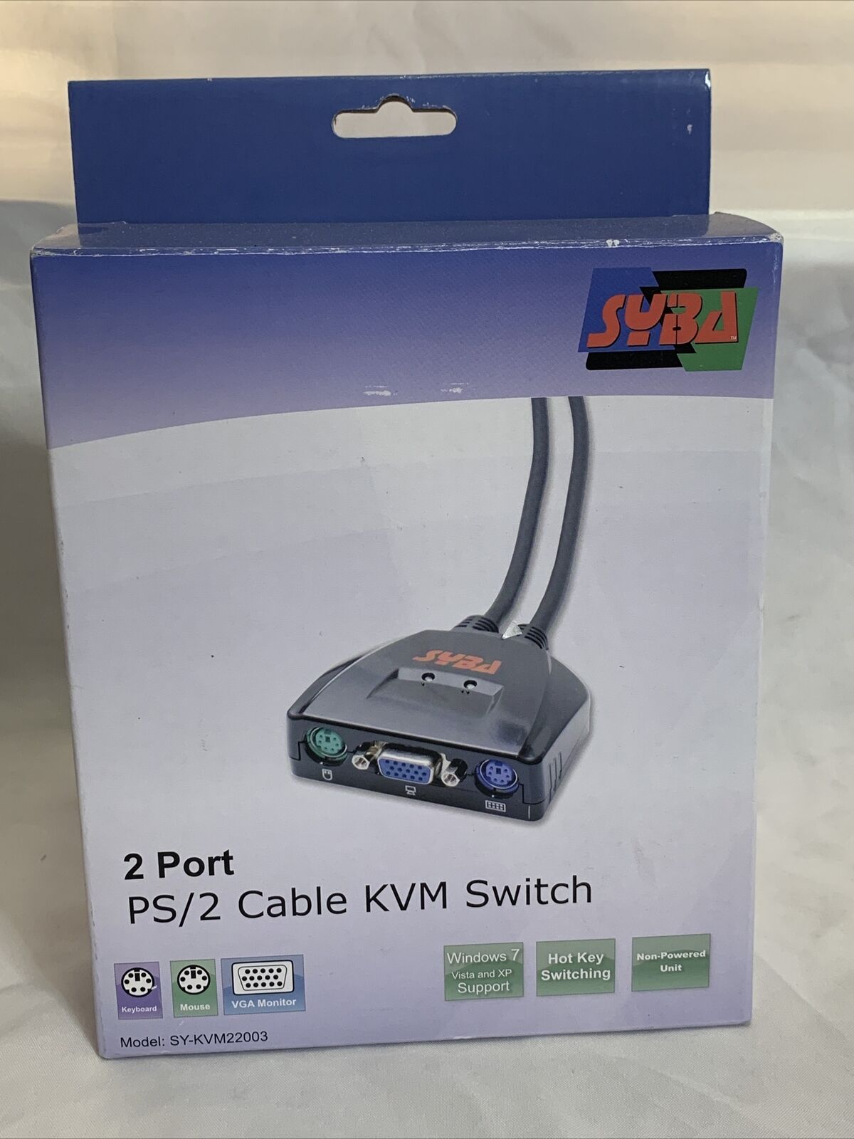 Syba SY-KVM22001 2 Port PS/2 KVM Switch, Black