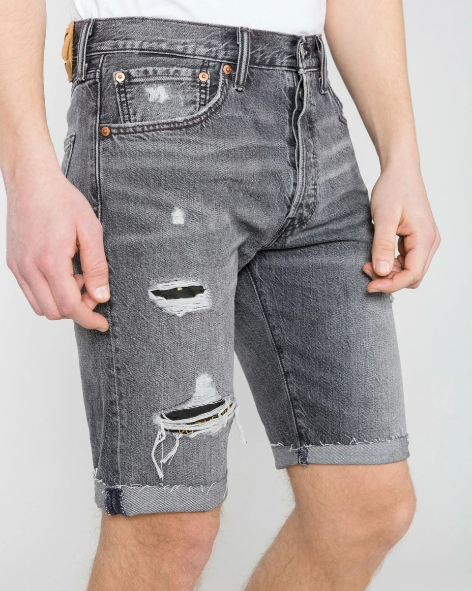 Levi ripped best sale jean shorts