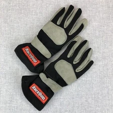RaceQuip Series 351 Nomex Racing Gloves - SFI 3.3/1 Black Gray Size Medium 9