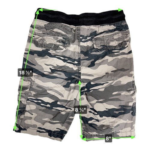 Sonoma Boys Size M (10–12) Gray Camo Cargo Shorts Drawstring Adjustable Waist - Picture 6 of 6