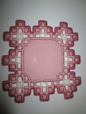 Hardanger Doily Norwegian Embroidery Hand Made Rose