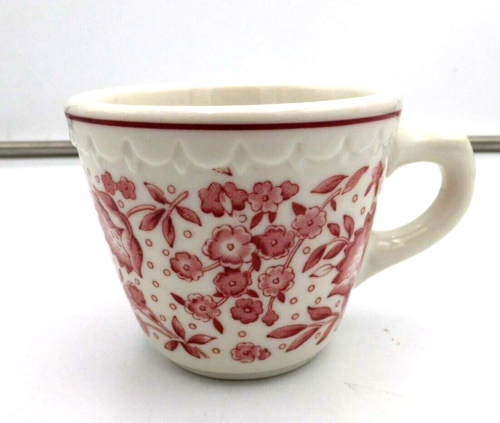 Syracuse Econo-Rim Cup, Restaurant Ware,  Red Floral Design - Picture 1 of 5