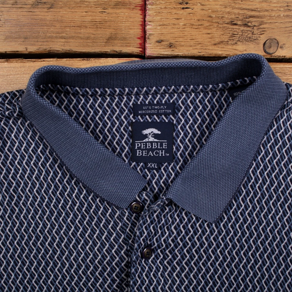 Vintage Polo Shirt T Shirt 2XL Pebble Beach Blue Tee - Изображение 3 из 4