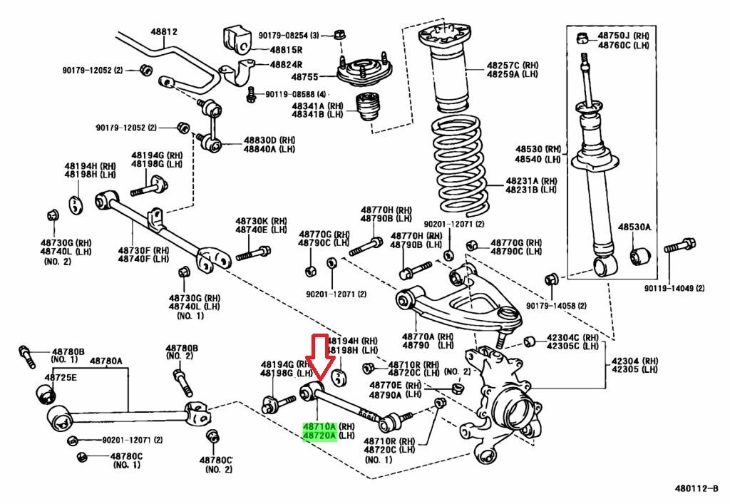 OEM Toyota Chaser JZX100 Rear Suspension Arm Assy No.1 RH LH Set