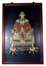 42" Vintage Chinese 3D Relief Ornate Traditional Dress Ancestor Woman 