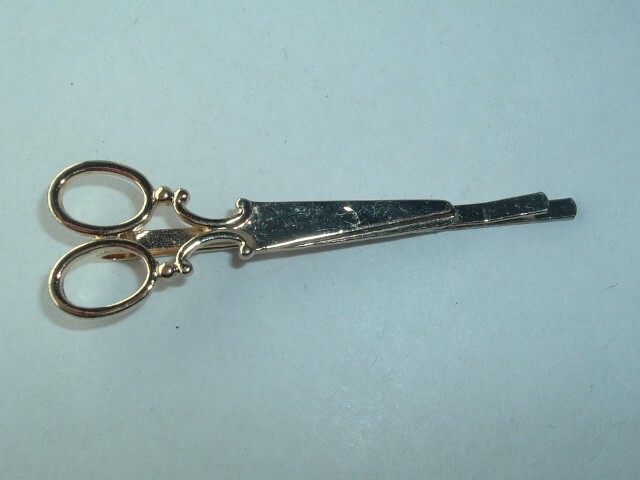 Gold-Tone Metal Scissors Bobby Pin for Updo Hair Styling Accessory-image