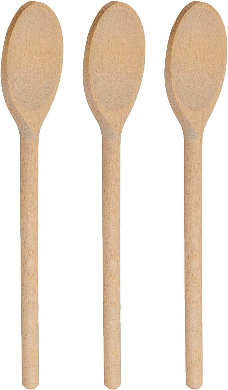 3PCS 12 Inch Long Wooden Spoons, Long Handle Wooden Cooking Mixing Oval Spoons B
