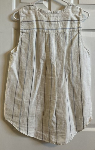 NWOT C&C California Sleeveless Womens Linen Striped Blouse Size Large - Picture 7 of 8