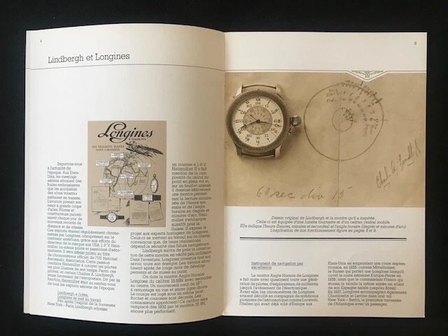 Catálogo de relojes / Catálogo montres LONGINES 1987 "Lindbergh" 14 páginas