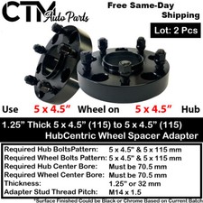 2x 1.25 Thick 5x4.5 Hubcentric Wheel Adapter Spacer Mustang Explorer Aviator Gt 2x 1.25 Thick 5x4.5 Hubcentric Wheel Adapter Spacer Mustang Explorer Aviator Gt