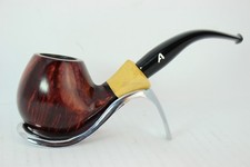Pfeife, Pipe, Pipa ASCORTI Hand Made Italy, Bent,  3 mm Filter, Top Estate