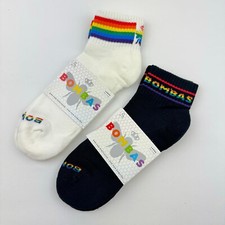 Confezione 2 Calzini Rainbow Bombas Bee Proud Quarter Pride Bianco Nero Grandi Unisex