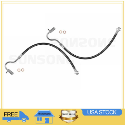 Sunsong Front Brake Line Hose Set For Ford F-150 1975-1979 RWD – 2-Piece Hydraulic Hose, EPDM, Direct Fit