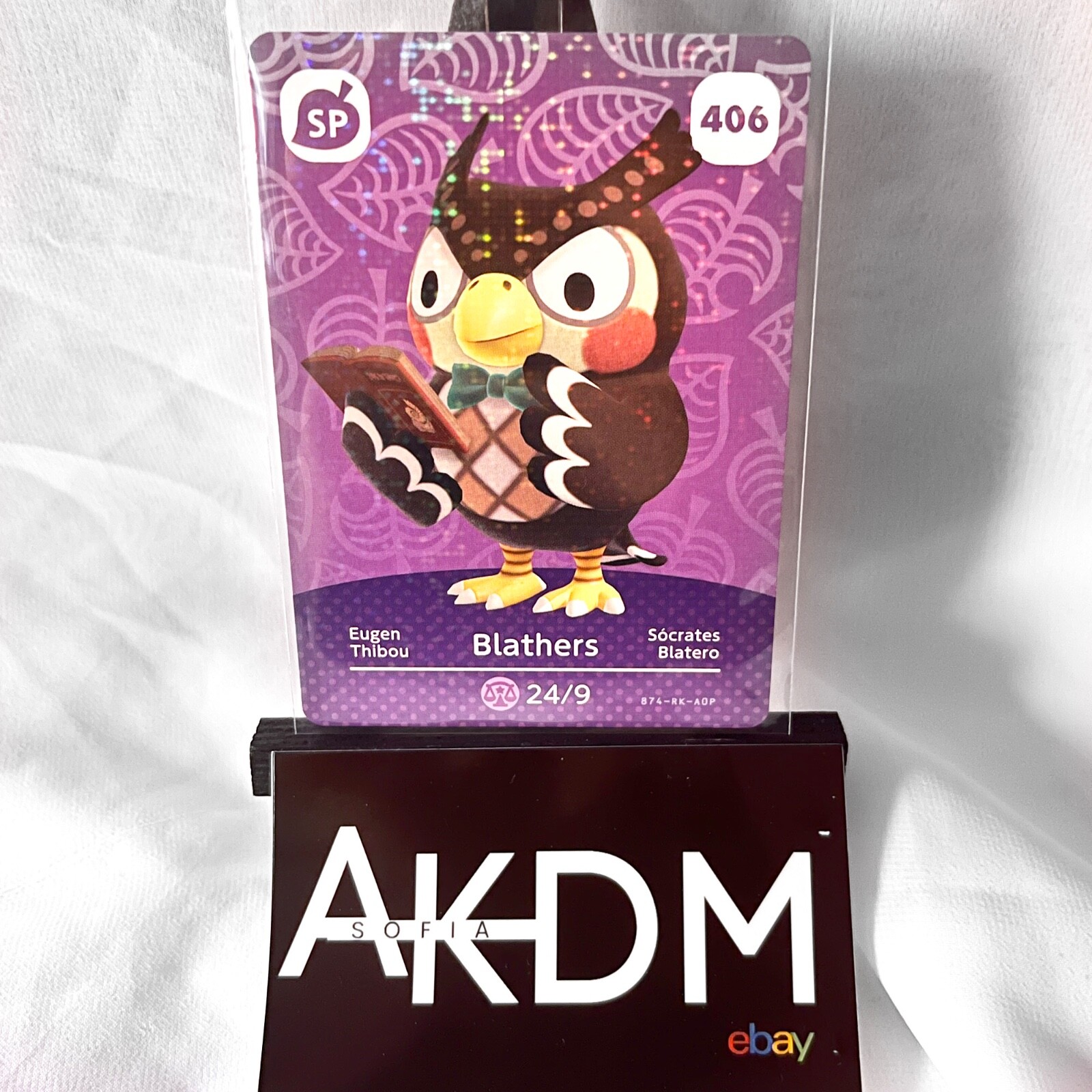 Carte Amiibo Animal Crossing 406 THIBOU / EUGEN / BLATHERS / SOCRATES / BLATERO