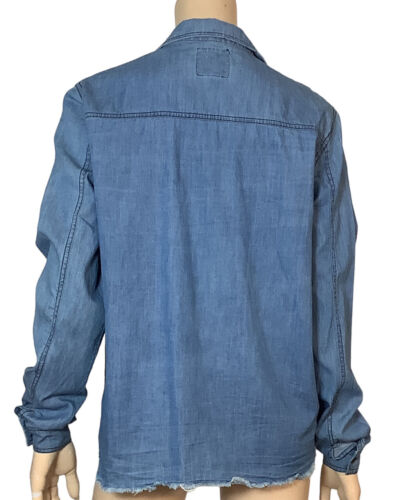 🌻ONE TEASPOON BLUE DENIM BUTTON UP COTTON SHIRT SIZE 10 - Picture 7 of 11