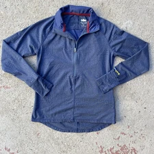 Janji Run for Nepal 1/2 Zip Blue Pullover Women's Small Pocket Sleeves Tech Run