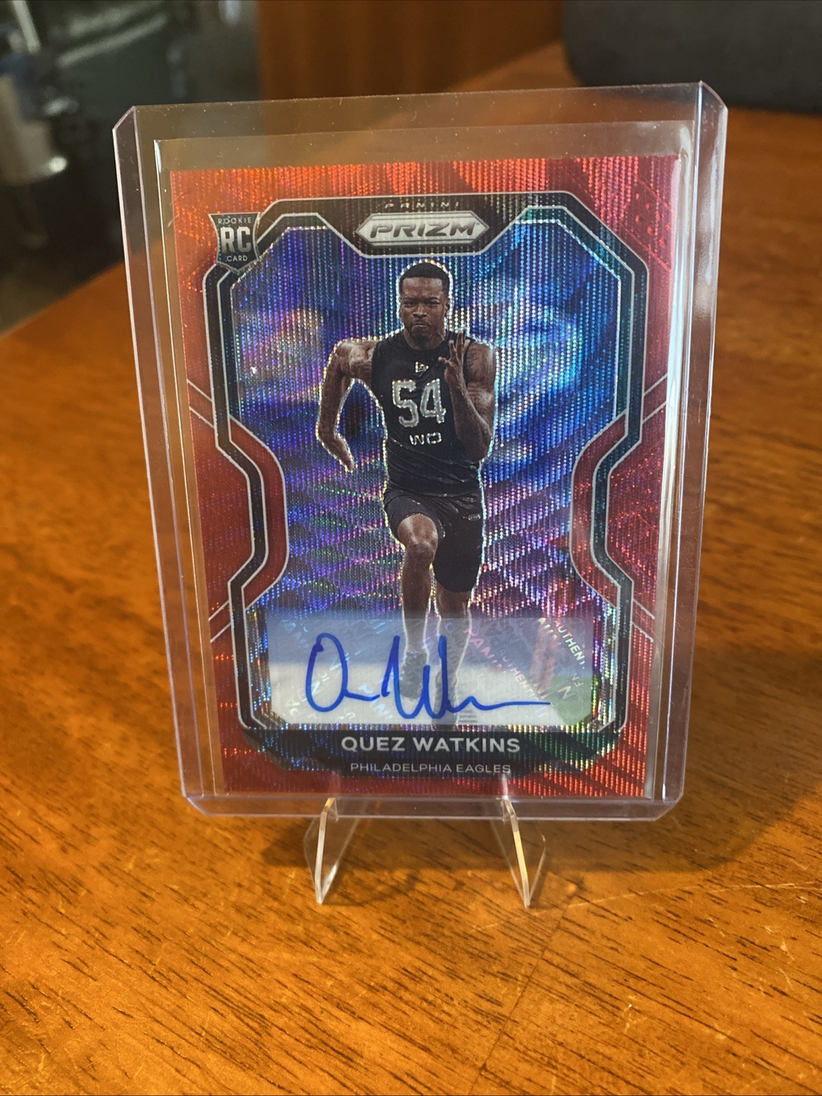 2020 Panini Prizm - Rookie Quez Watkins #344 Red Wave Prizm Autographs /149