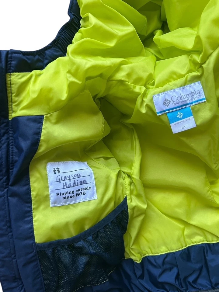 Chaqueta Columbia para niños pequeños 3T verde marino con capucha Arctic Blast Gorpcore Foto 4 de 4