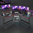L Shaped Gaming Desk Computer Desk 51” Oice Desk with Monitor Stand CARBON FIBER