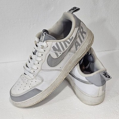 2019 Sz 11.5 Nike Air Force 1 Low Under Construction White Gray Lace Up Sneakers